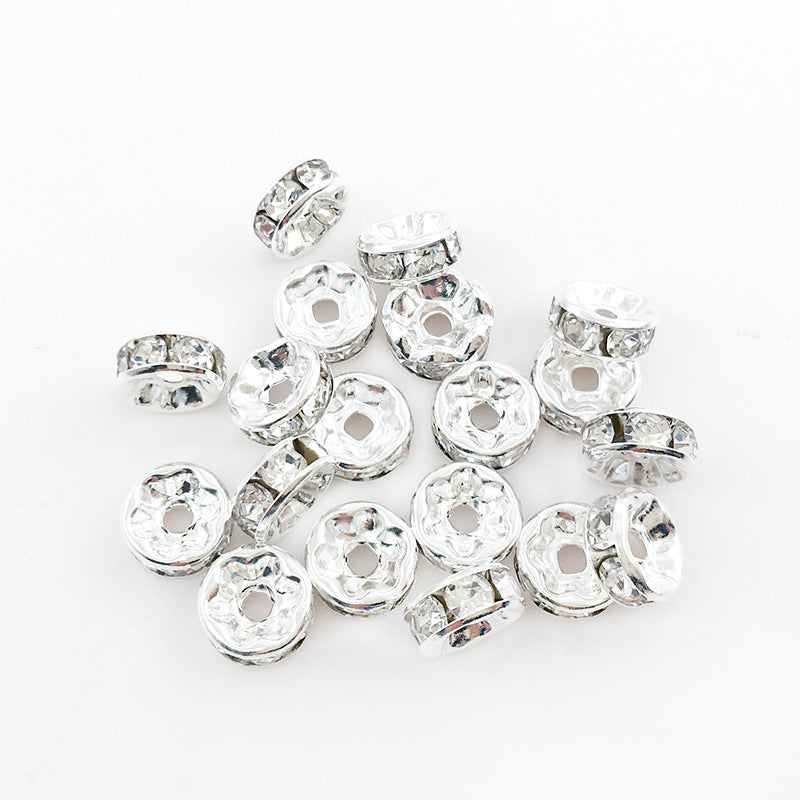 Venta al por mayor, 100 unidades/paquete, 8MM, accesorios de bricolaje, cuentas de aleación de anillo de perforación